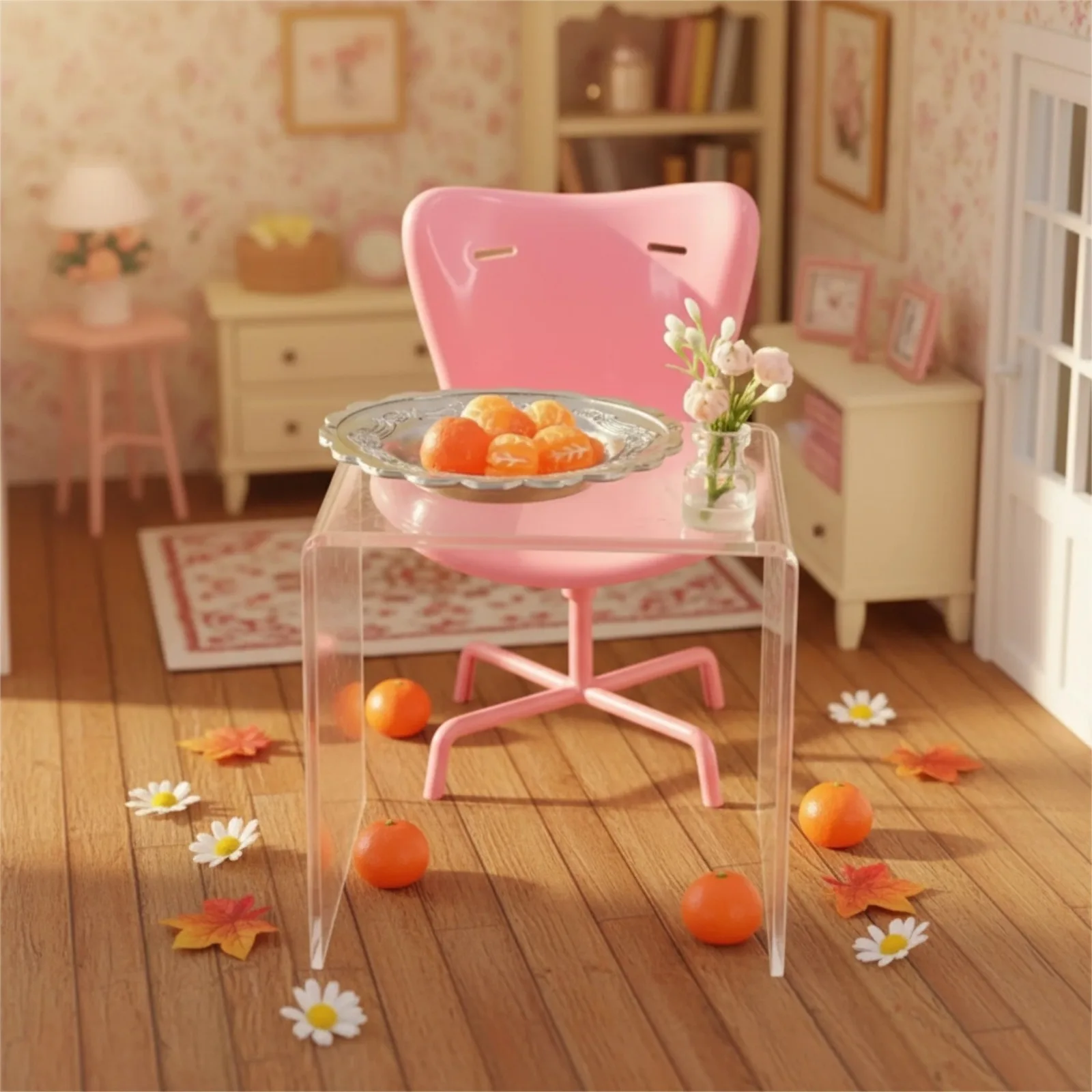 New Model Suitable For Mini Ob11 Dollhouse Accessories, Solid Color Premium Office Chair Model, Plush Chair Cover