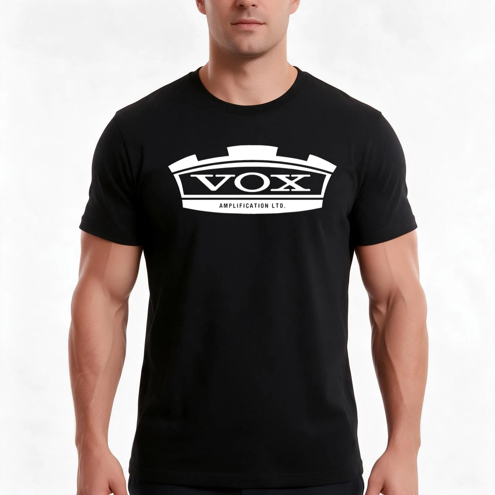 Vox amplification T-Shirt, Summer Casual Cotton Tee, Oversized Streetwear Tops, Vintage Graphic Print, Loose Fit Short Sleeve
