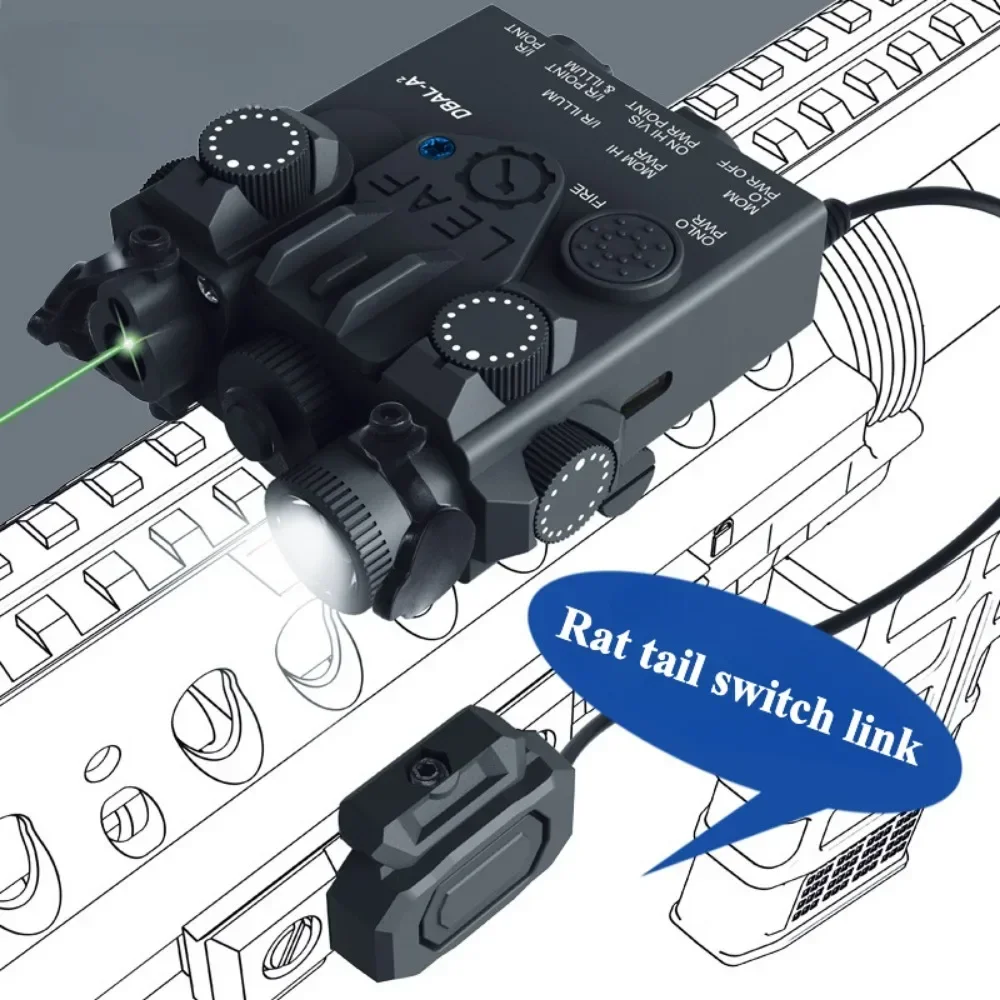 التكتيكية DBAL-A2 سلاح بندقية ضوء أحمر أخضر نقطة كومبو M300A M600C مصباح ليد جيب للتصوير في الهواء الطلق مع مفتاح ضغط مزدوج