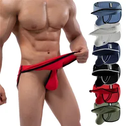 Mens Sexy Arrow Pants Front Open Pouch Boxer Shorts G-string Underwear Low Waist Swim Shorts Homewear Underpants Thongs Trunks