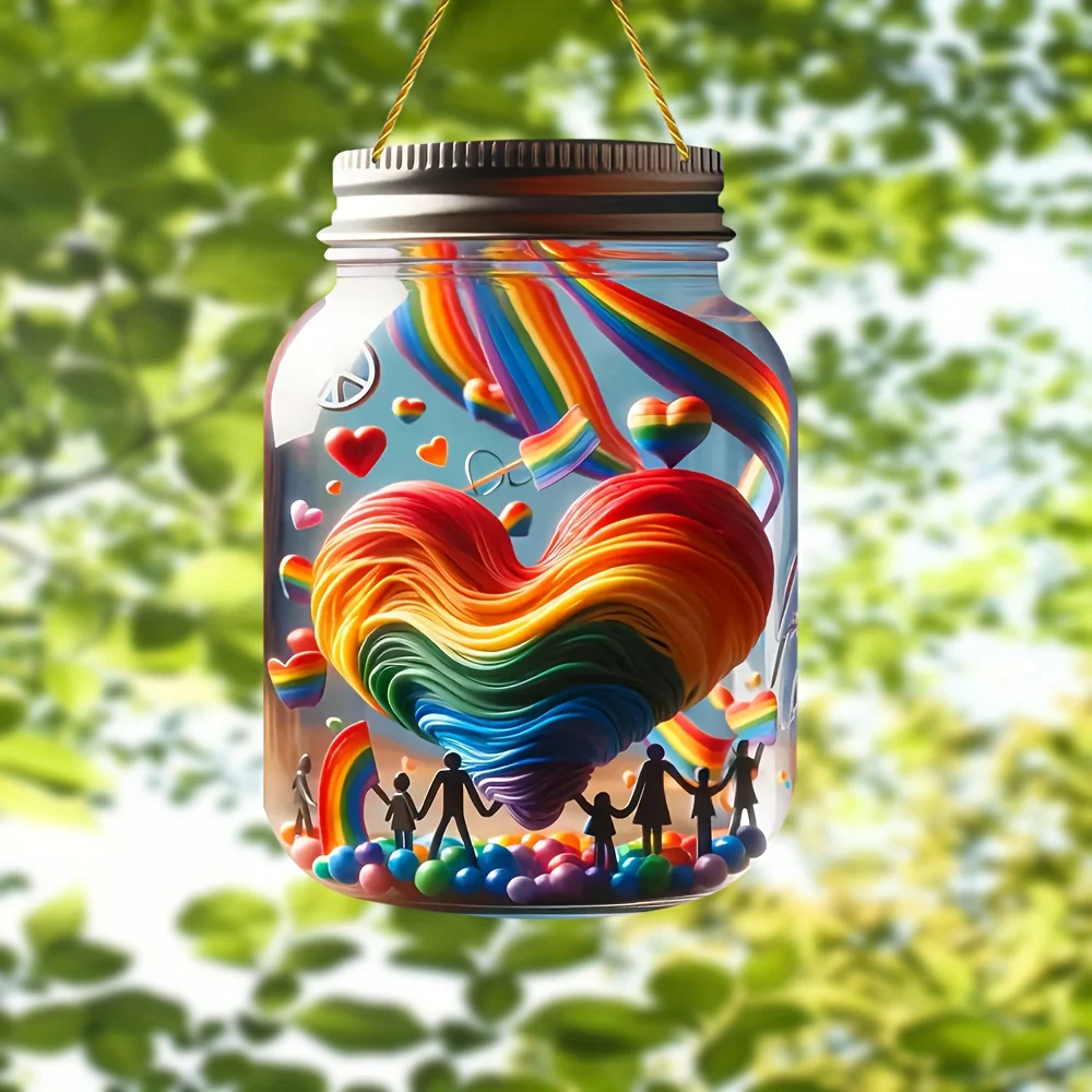 

Moon Art Deco,Acrylic Mason Jar,Summer, Bedroom/Garage/Bathroom/Front Door Pendant,Rainbow Sign,Window Pendant,Living Room Wall