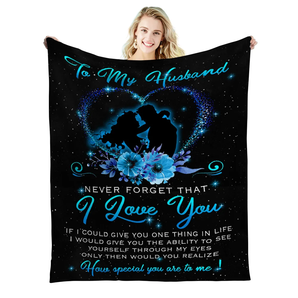 

blanket Wife to send husband gift, super soft wool blanket, give men the best hug love gift for Office Couch warm blanket