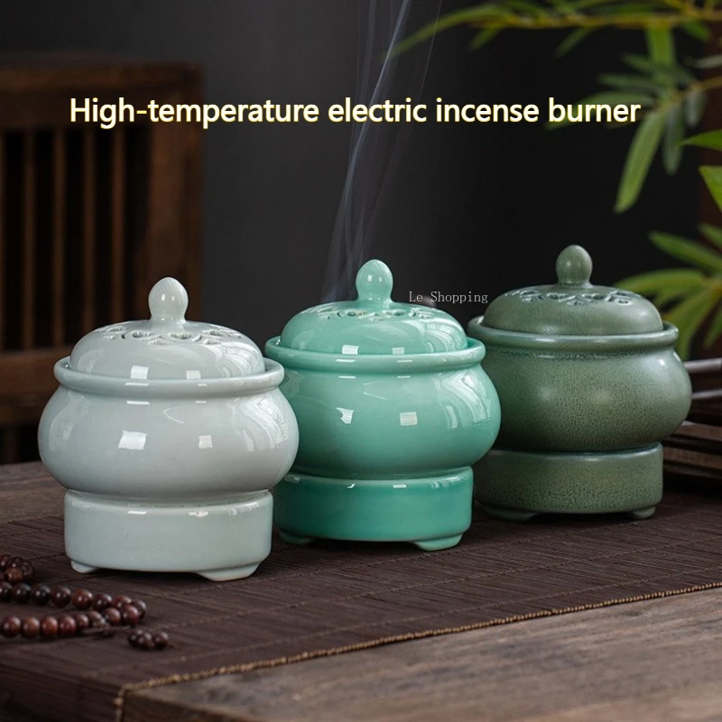 

Retro Electric Incense Burner Ceramic Household Electric Incense Burner 60-520 ℃ Indoor Air Purification Religious Products