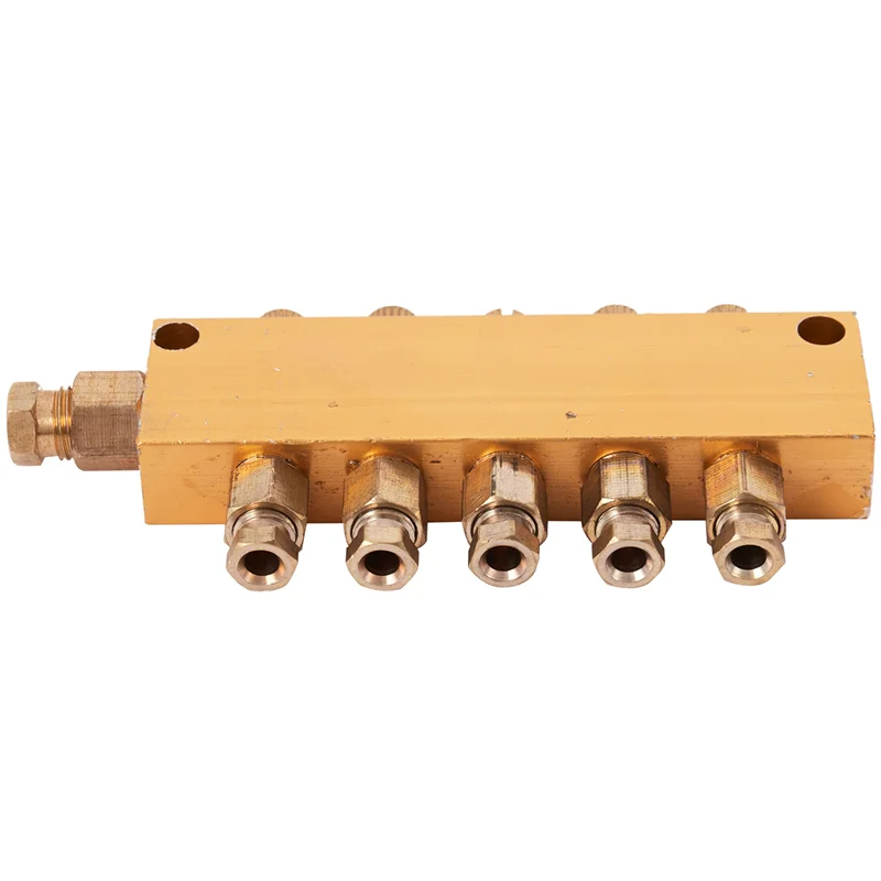 

A34R 2X Распределитель смазочного масла Распределитель регулирования давления воздуха Блок коллектора Вход 6 мм Выход 4 мм (1 Вход 5 Выход)