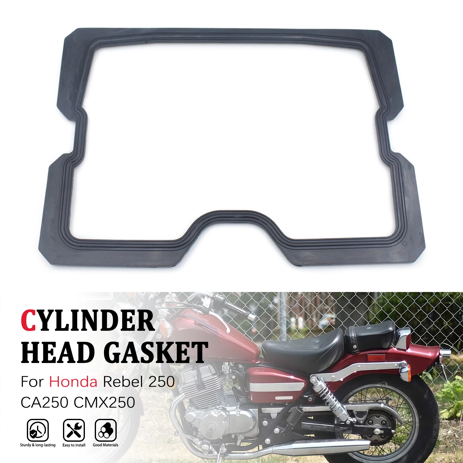 

Black Rubber Cylinder Head Valve Cover Gasket For Honda Rebel 250 CA250 CMX250 Motorcycle Accessories