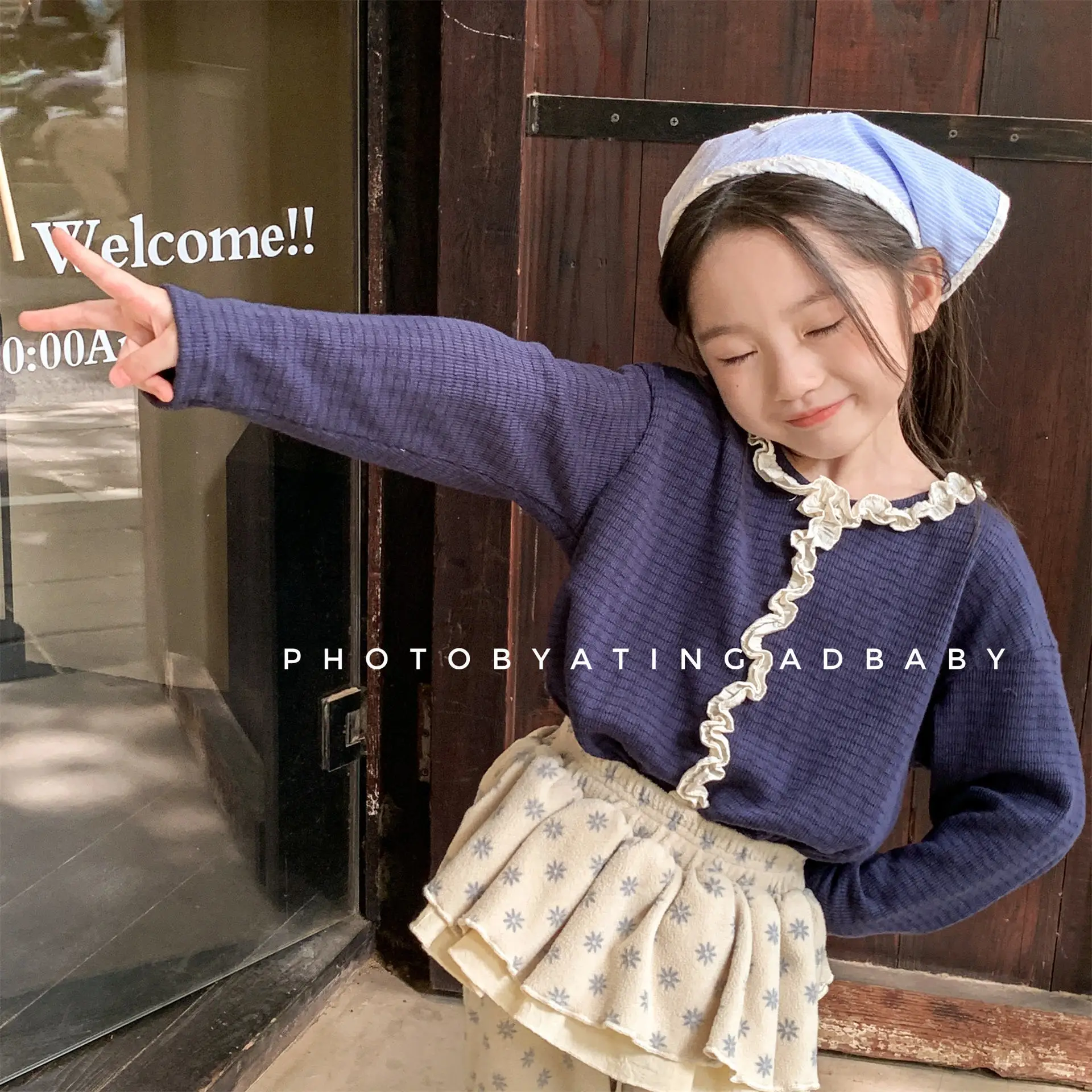 2025 Autumn New Girls Long Sleeve Shirts Children Cotton Tops Solid Baby Girl T Shirts Cotton Infant Blouse Baby Clothes