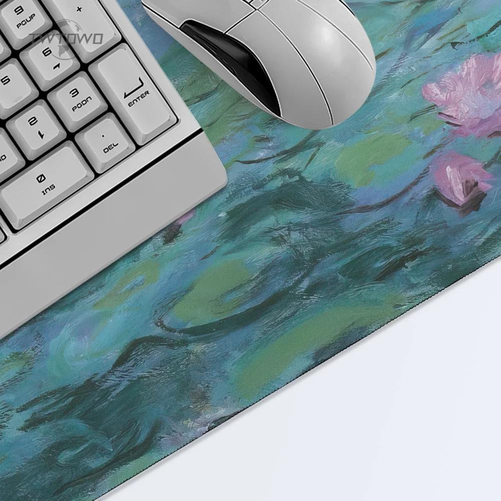 Mouse Pad Gaming Impressionist Water Lilies Monet XL HD Large Mousepad XXL Desk Mats Carpet Non-Slip Soft Laptop Table Mat