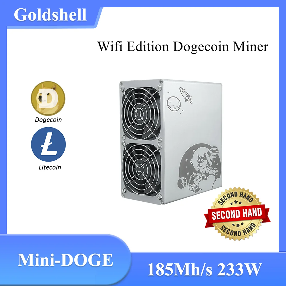 

Used Goldshell Mini Doge Home Miner Dogecoin Second Hand 185Mh/s 233W Silent LTC Box Scrypt algorithm