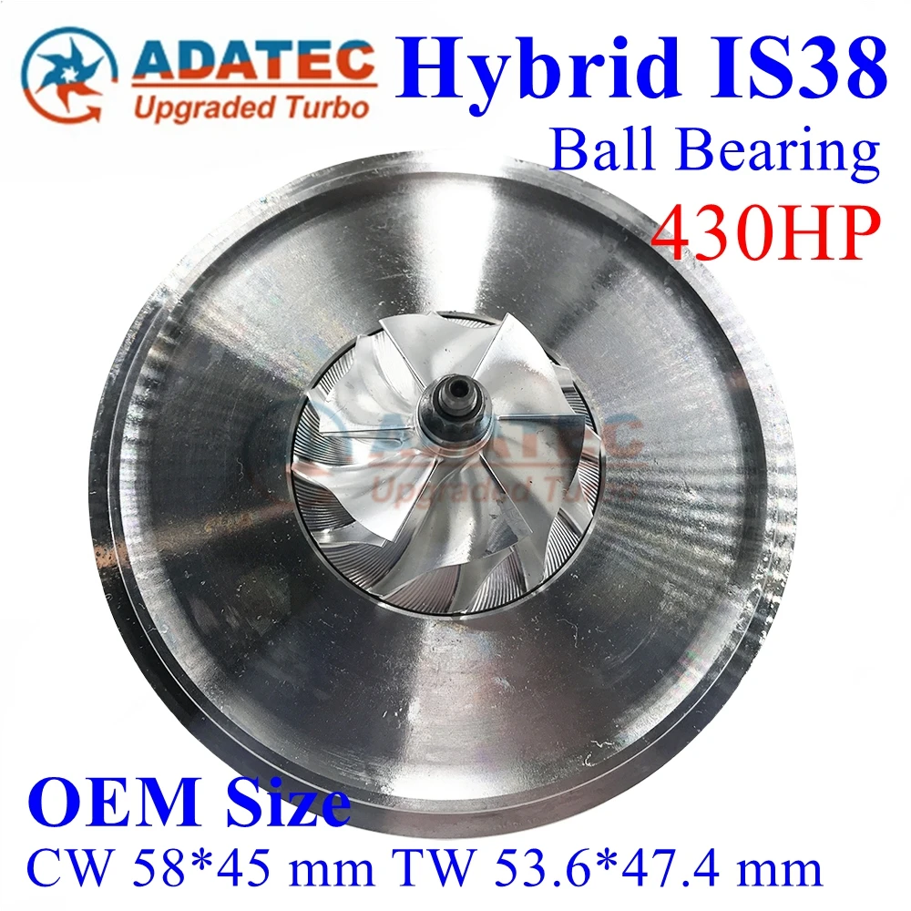 

IS38 EA888 Gen3 430HP Hybrid Turbo CHRA Upgrade Ball Bearing Turbocharger 06K145702H For VW Golf VII Audi 2.0 GTI TSI 585HP