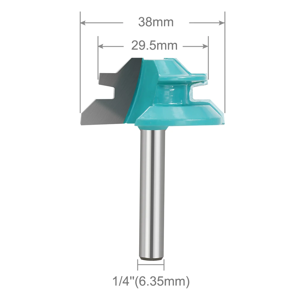 XCAN 1pc 45 Degree Lock Miter Router Bit 1/4