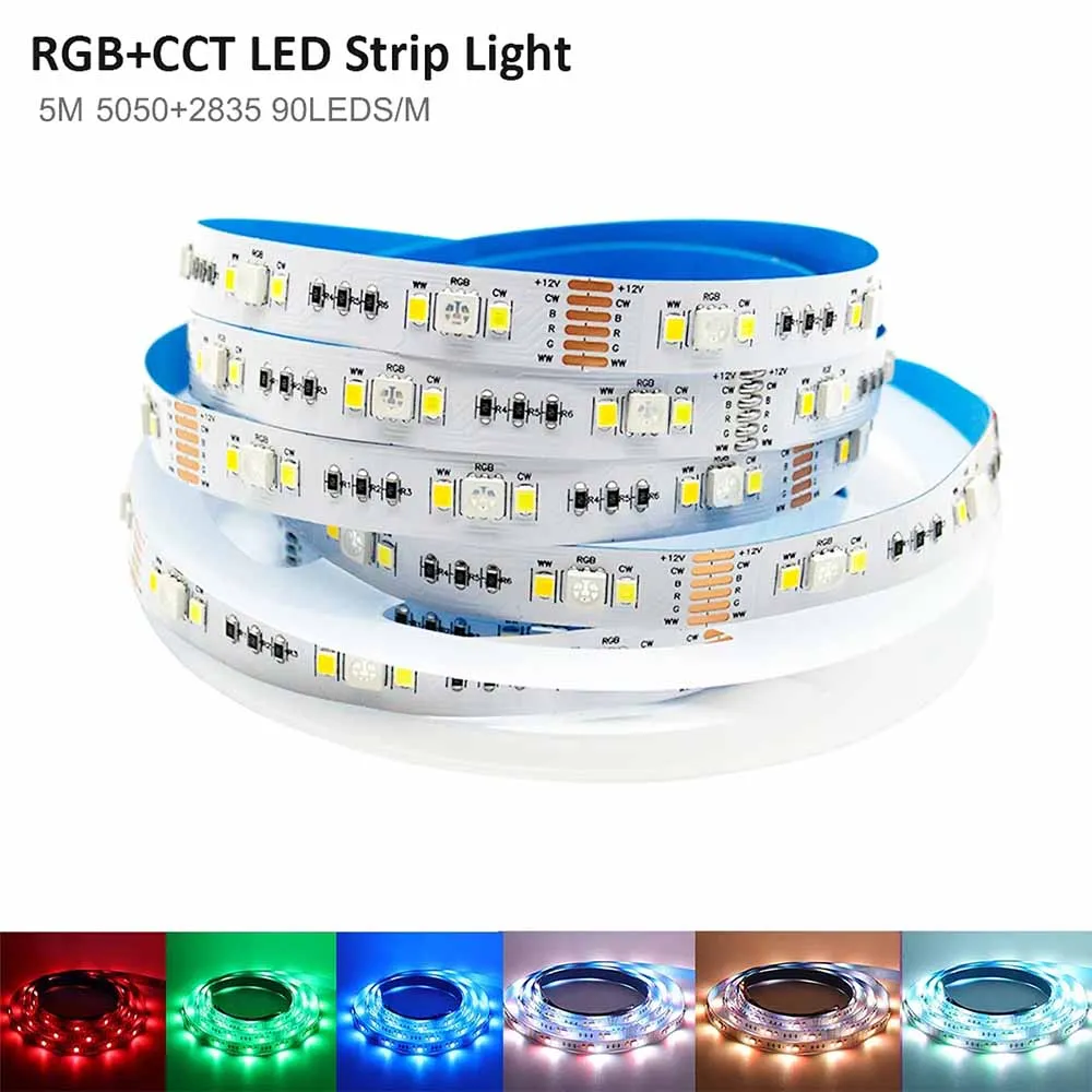 5M 10M 15M 20M DC24V ZIGBEE 3.0 Controller Smart 5050 5in1 RGBCCT RGB+W+CW LED Strip Band Light For Smartthings Echo Plus Z2mqtt