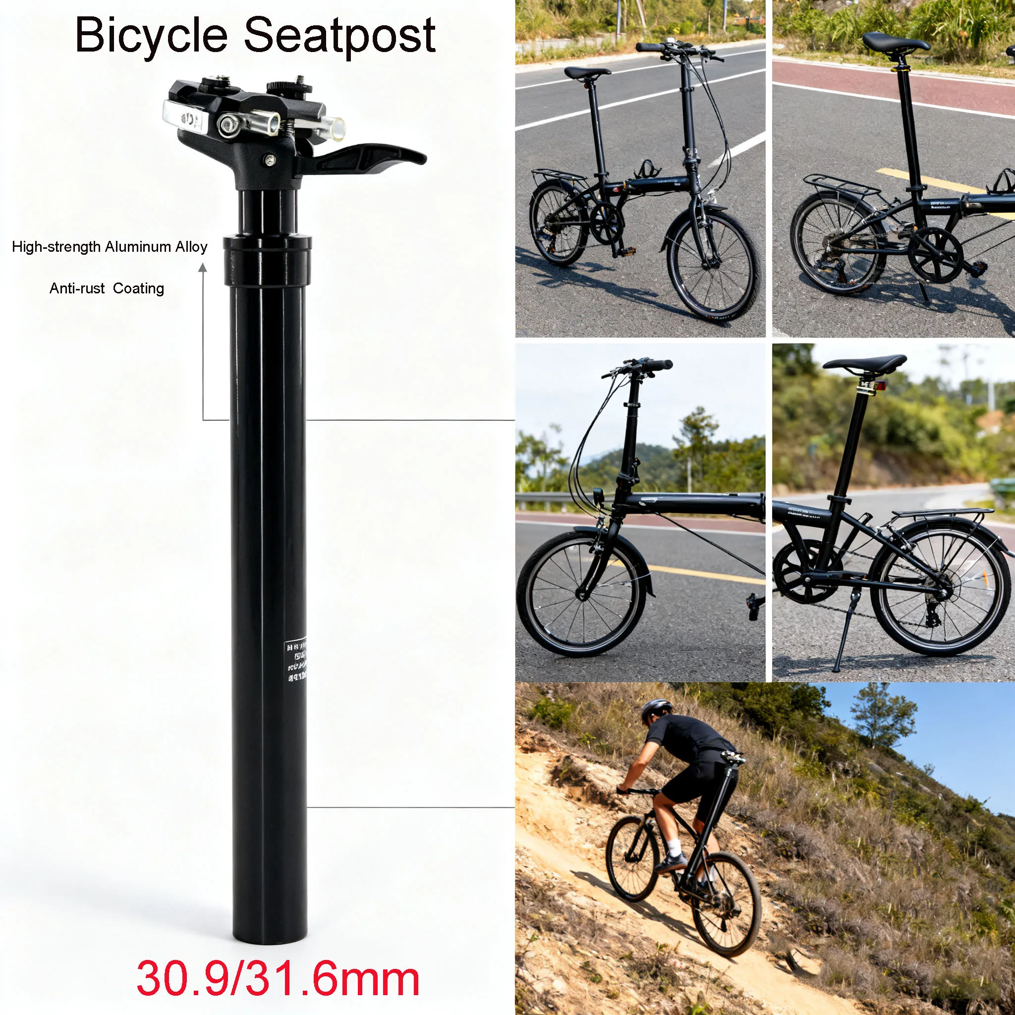 

MTB Shock Absorb Seatpost 30.9/31.6mm Bicycle Tube Bike Suspension Seatpost Mtb Telescopic Cycling Seatpost with Shock Absorber