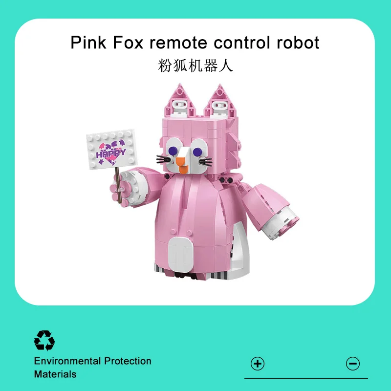 MOULD KING 13158 Robot Series :Pink Fox Intelligent Remote Control Robot Puzzle Building Blocks Children's Educational Toys