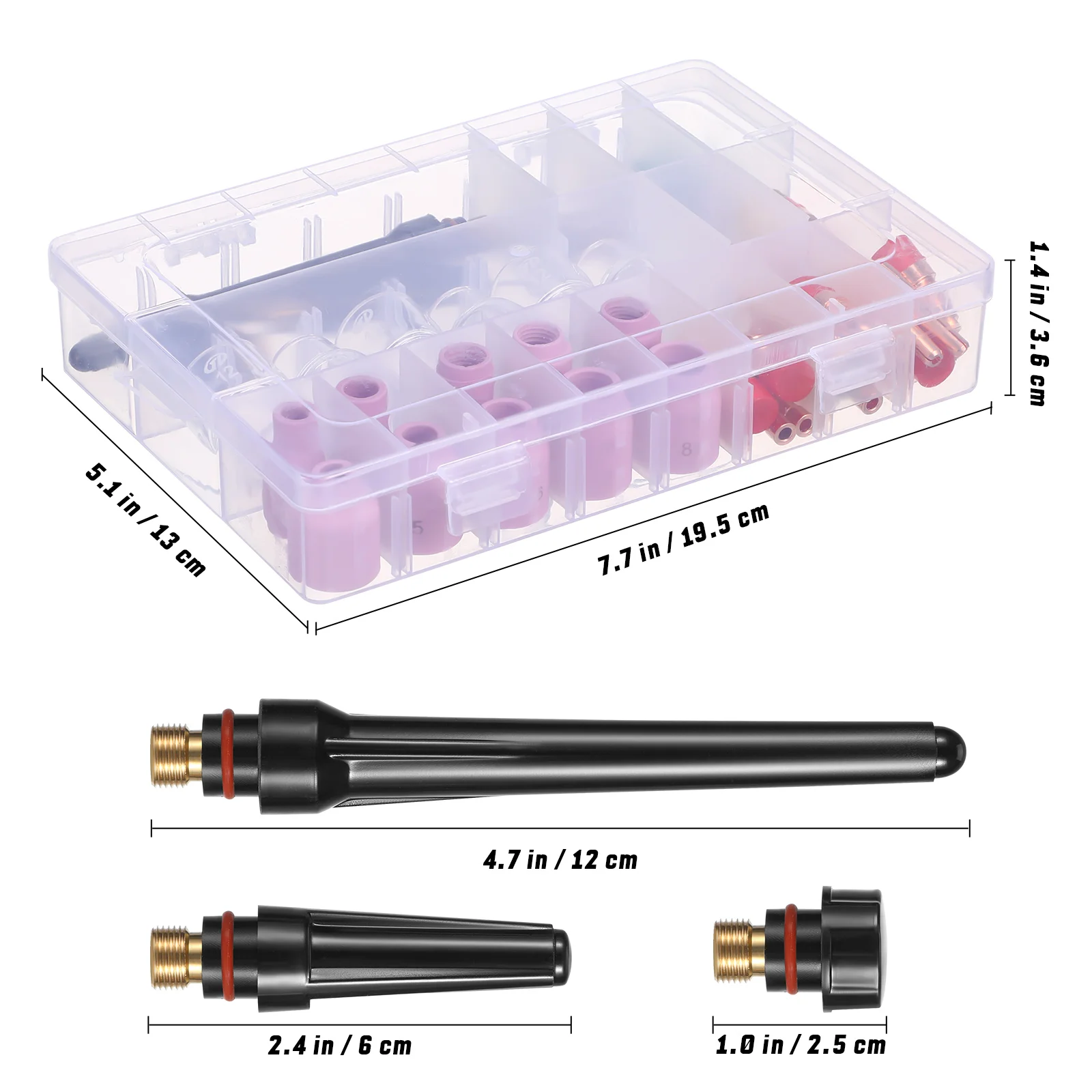 Juego de piezas consumibles de soldadura, puntas Tig Cup, encendedor, lentes de Gas, tazas para parrilla