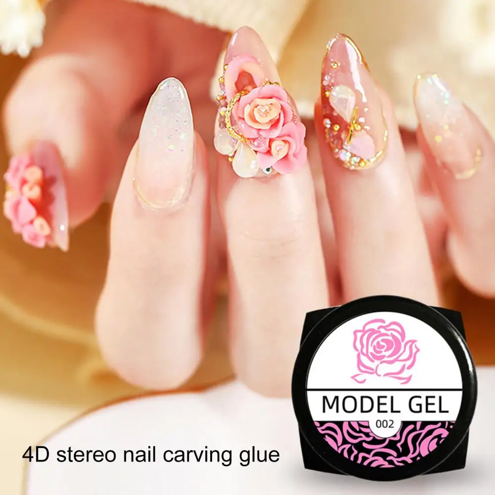 5g 4D Model Glue Professional Smooth 4D Model Glue High Gloss Nail Solid Gel  Good Moisturizing Nail Carving Mud for Nail