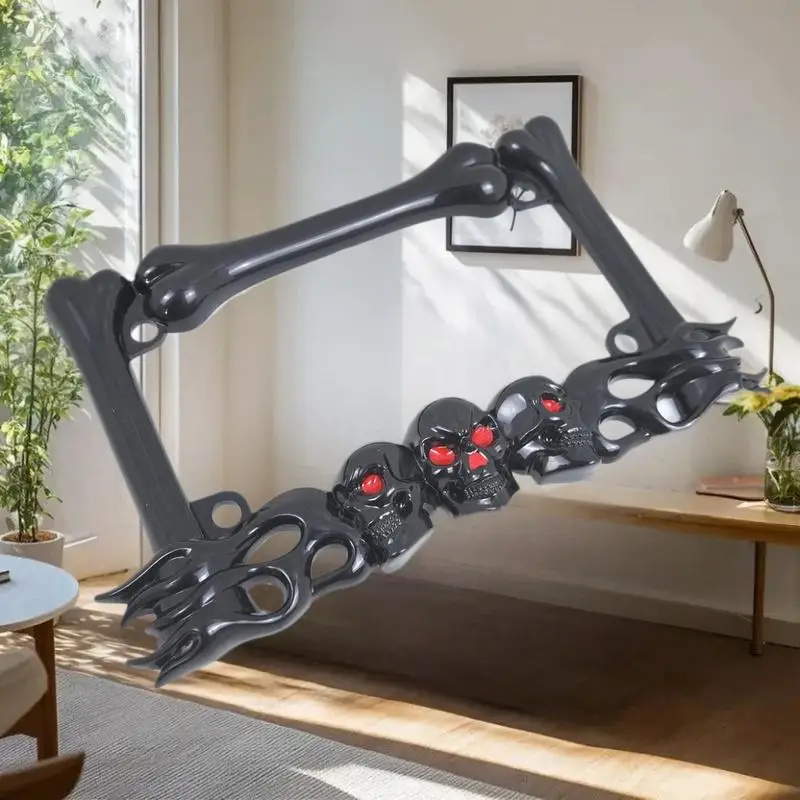 Bingkai Plat Nomor Kepala Tengkorak Plastik Berkualitas Tinggi untuk Skuter dan Sepeda Motor Sporty