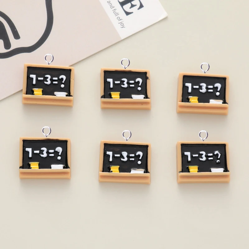 10Pcs Fashion Cute Blackboard Charms Resin Funny Pendant DIY Earrings Necklace Jewelry Making Finding C1217