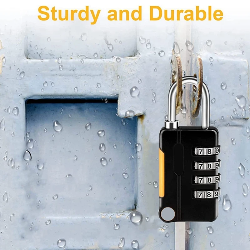2PCS 4 Digit Number Combination Pad Lock Padlock Outdoor Waterproof Lock Suitcase Luggage Security Coded Lock Durable