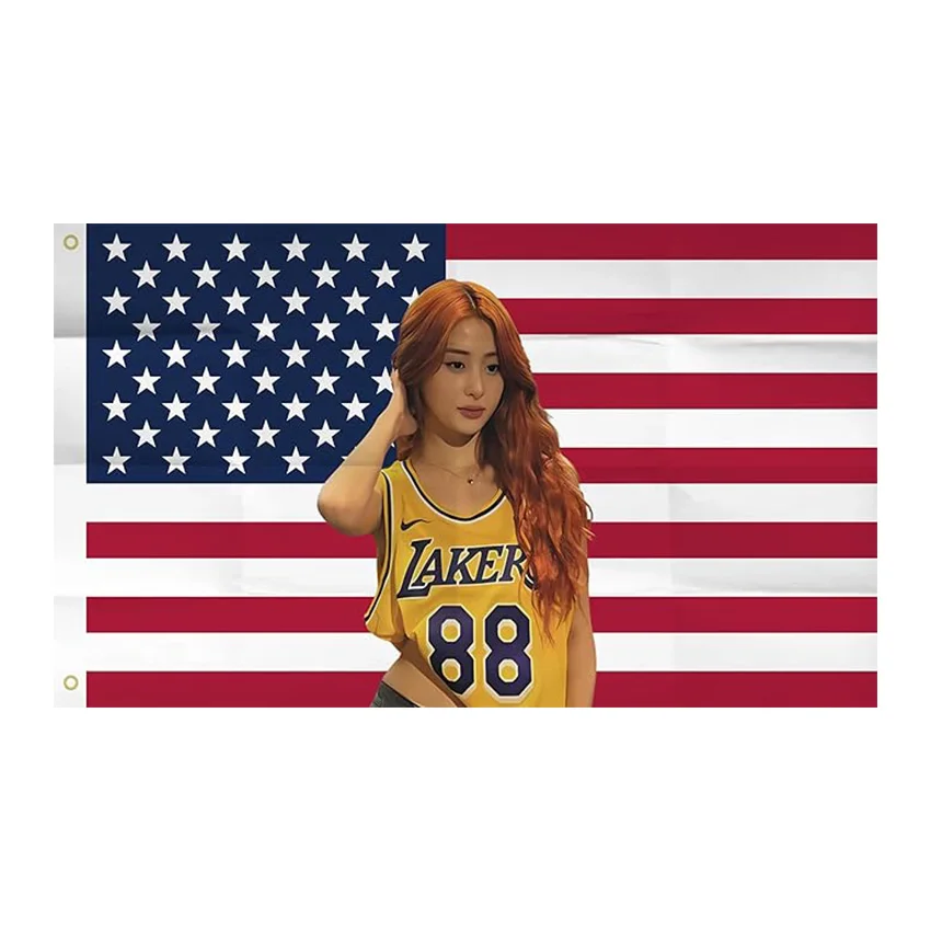 America 3x5 Ft Flag Lakers Kpop Banner for Bedroom Living Room Dorm Wall,Gift Ideas for Fearnot