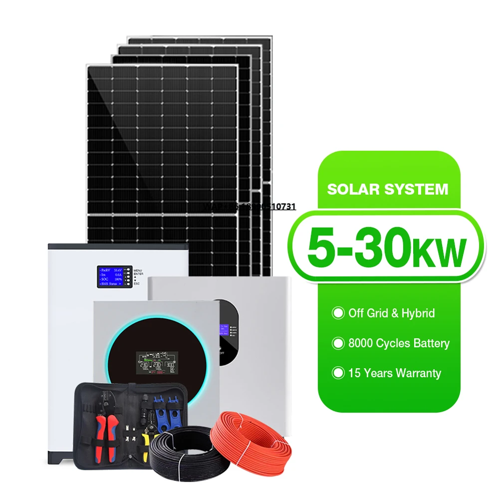 Good Price Off Grid Solar Energy System 5Kw 10Kw 12Kw 15Kw 18Kw 20Kw 25Kw 30Kw Solar Power Energy System Storage Home Commercial