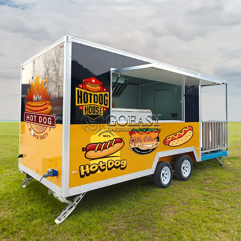 Fully Equipped Food Trailer with Stainless Steel Workstations for Pop Up Restaurant Catering Services