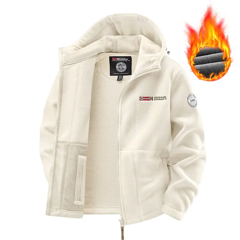 

Winter Fashionable Trendy Thick Warm Lamb Fleece Hoodie for Men's Casual Loose Comfortable Sports Large Size High Quality Jacket