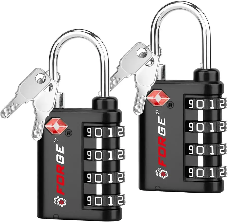 

TSA Approved Dual-Opening Luggage Lock - Key or 4-Digit Combo, 2 Pack