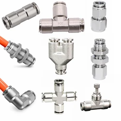4 6 8 10 12 14 16 mm PU PM PV PE PY PZ PK Corss SA Pneumatic 304 Stainless Press Push In Quick Connector Release Air Fitting