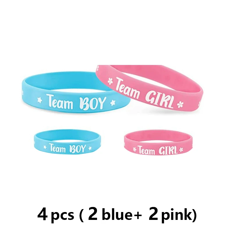 Gender Reveal Party Supplies Boy or Girl Team Bride Bracelet Wristbands For Team Wendy Welcome Baby Shower Decoration Blue Pink