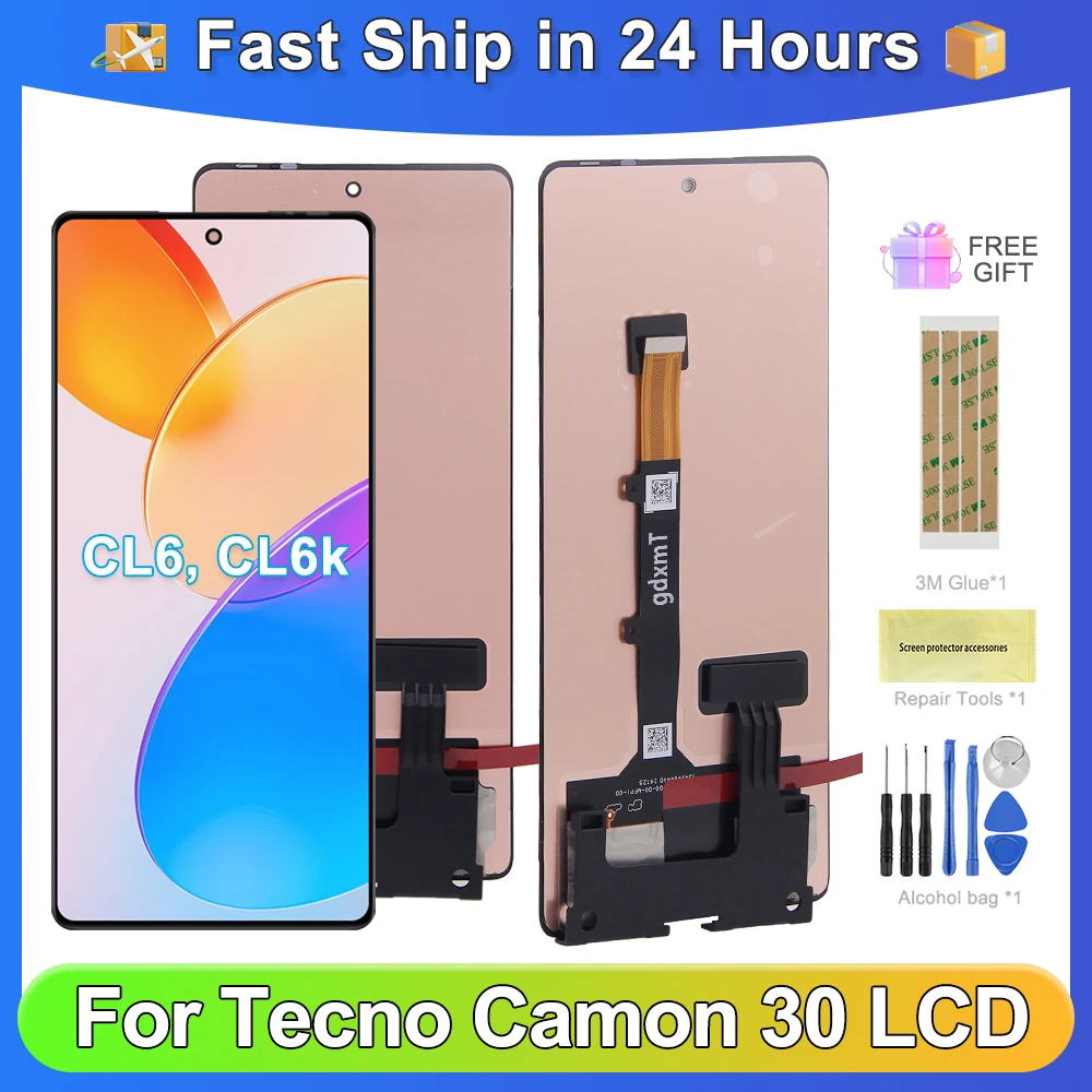 For Tecno Camon 30 For Camon30 4G 6.78''CL6 CL6k LCD Display Touch Screen Digitizer Assembly Replacement