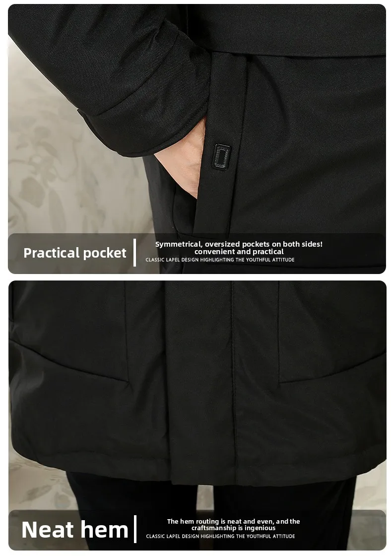 Windbreaker Men's Down Coats And Parkas Winter Jacket Man White Goose Down Jacket Puffer Jackets Padding Detachable Inner HXY196