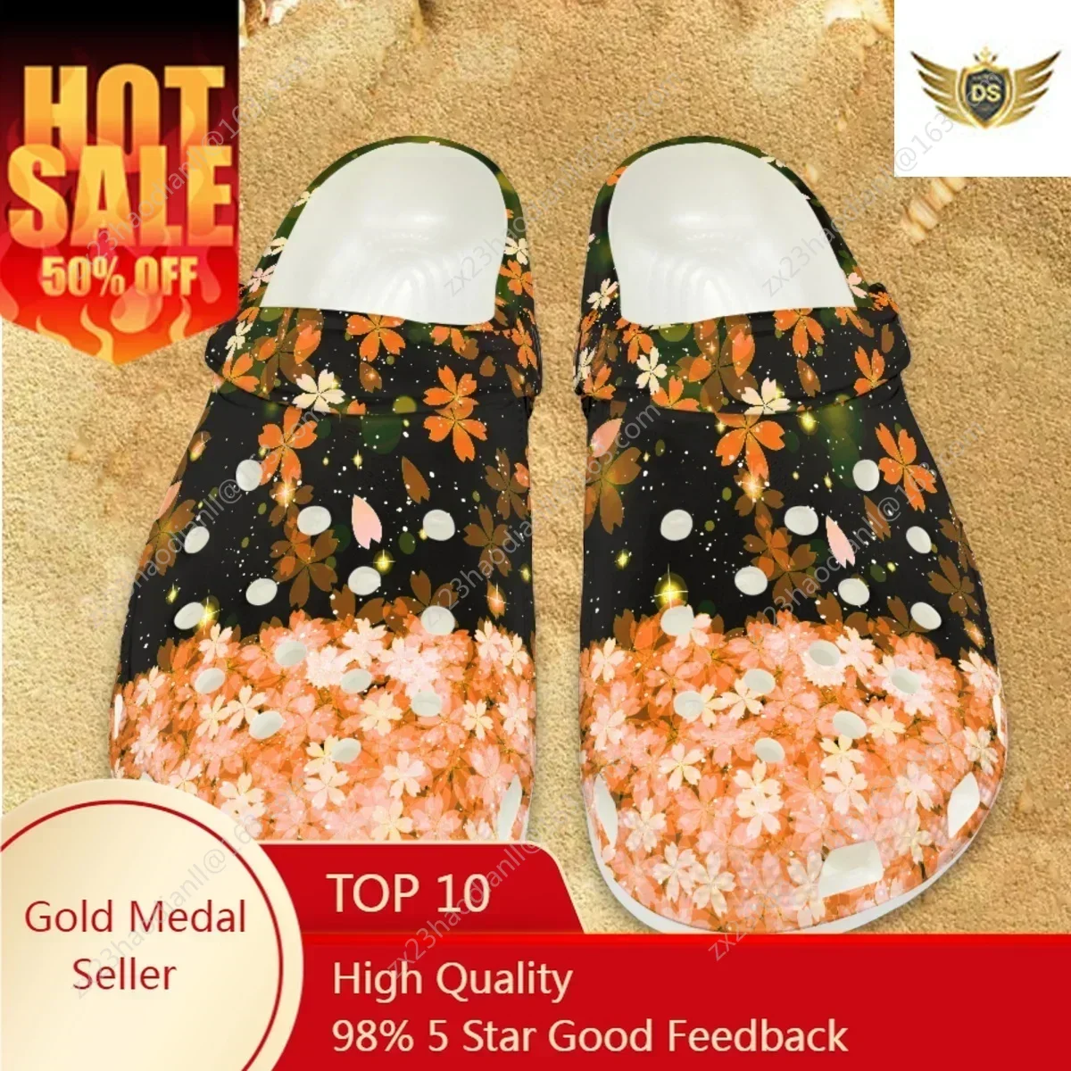 

Cherry Blossom Designer Casual Ladies Sandals Non-Slip Lightweight Flats Bathroom Shower Girl Slippers Slides Travel Home