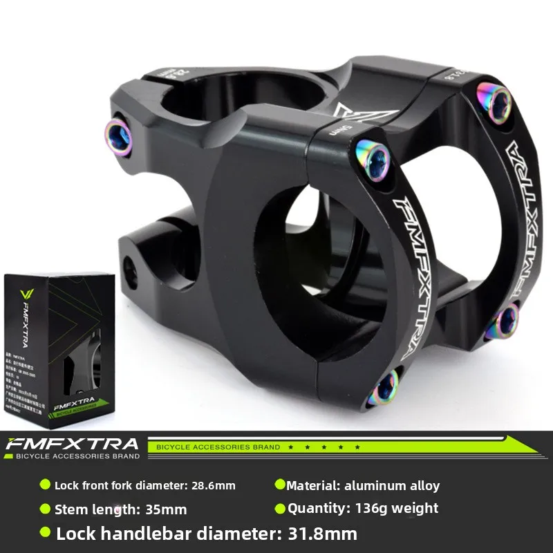 Mountain bike hollowed-out handlebar stand 31.8*35mm high-strength aluminum alloy rapid-descent vertical pipe CNC handlebar