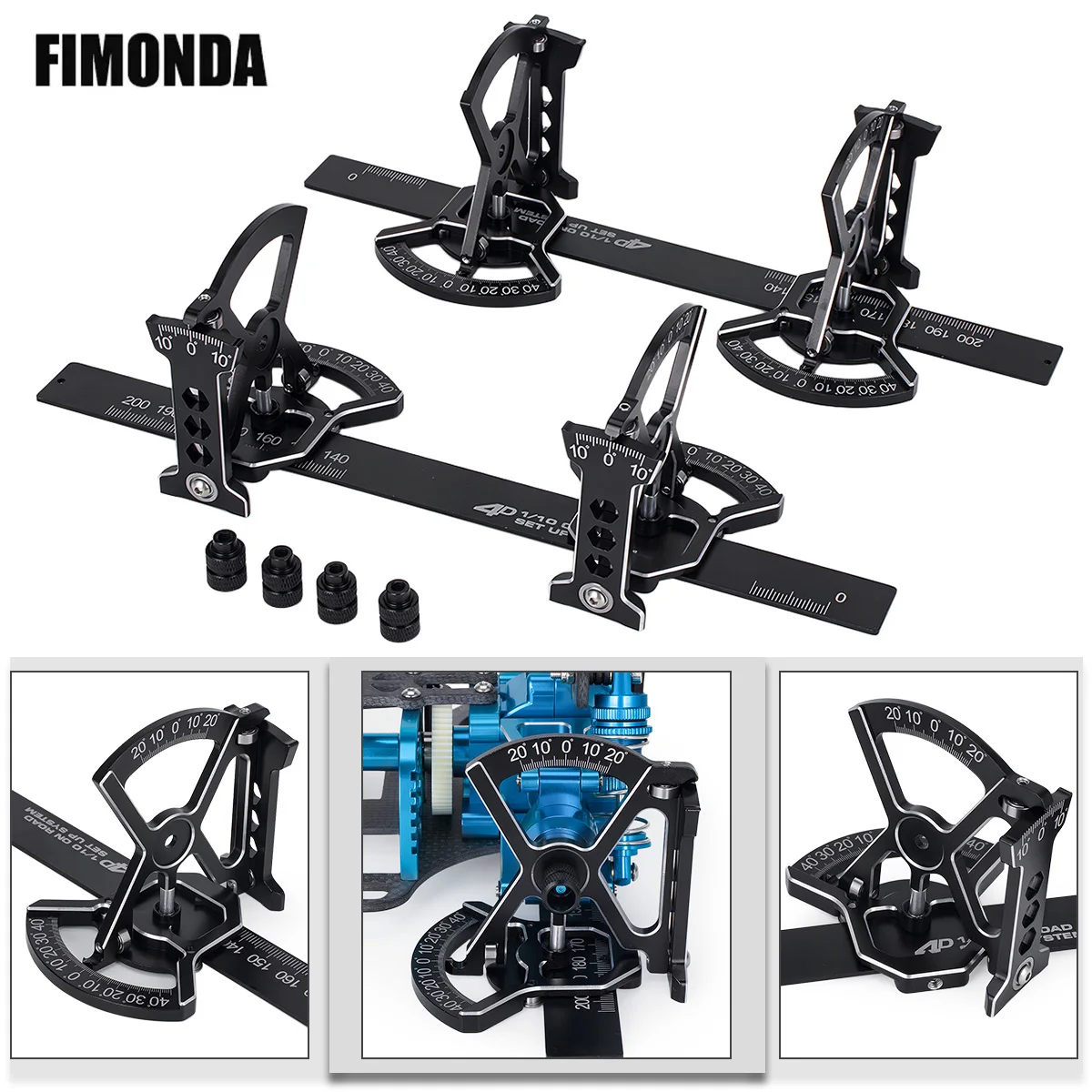 1/10 On Road Aluminum 4D SET-UP System Setup Chassis Tool with Ruler for 1:10 ON ROAD RC Remote Control Car Upgrade Part