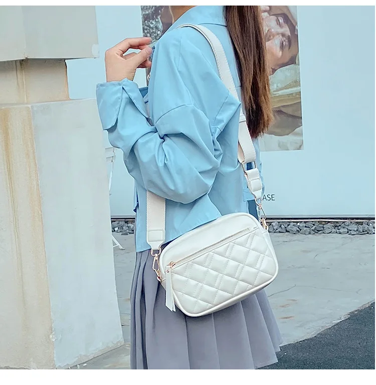 متعدد الطبقات المعين مربع الإناث عبر الجسم بو تغيير الهاتف المحمول تخزين الملمس التنقل حقيبة الكتف #1