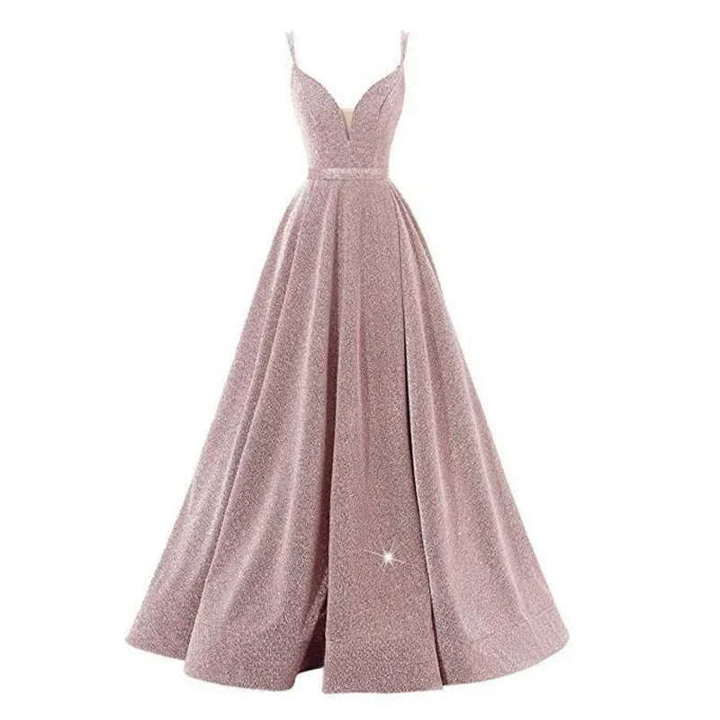 CustomizedSexy Sequin Wedding Guest Dress Bridesmaid Sleeveless A-Line Long Ball Gown Wedding Party Prom Dress For Woman 2024 Ne