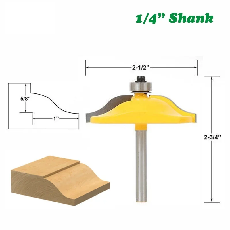 1pc 1/4" Shank Raised Panel Router Bit Ogee & Bead Cove Door Milling Cutter for Wood Cutting Woodworking Router Bits