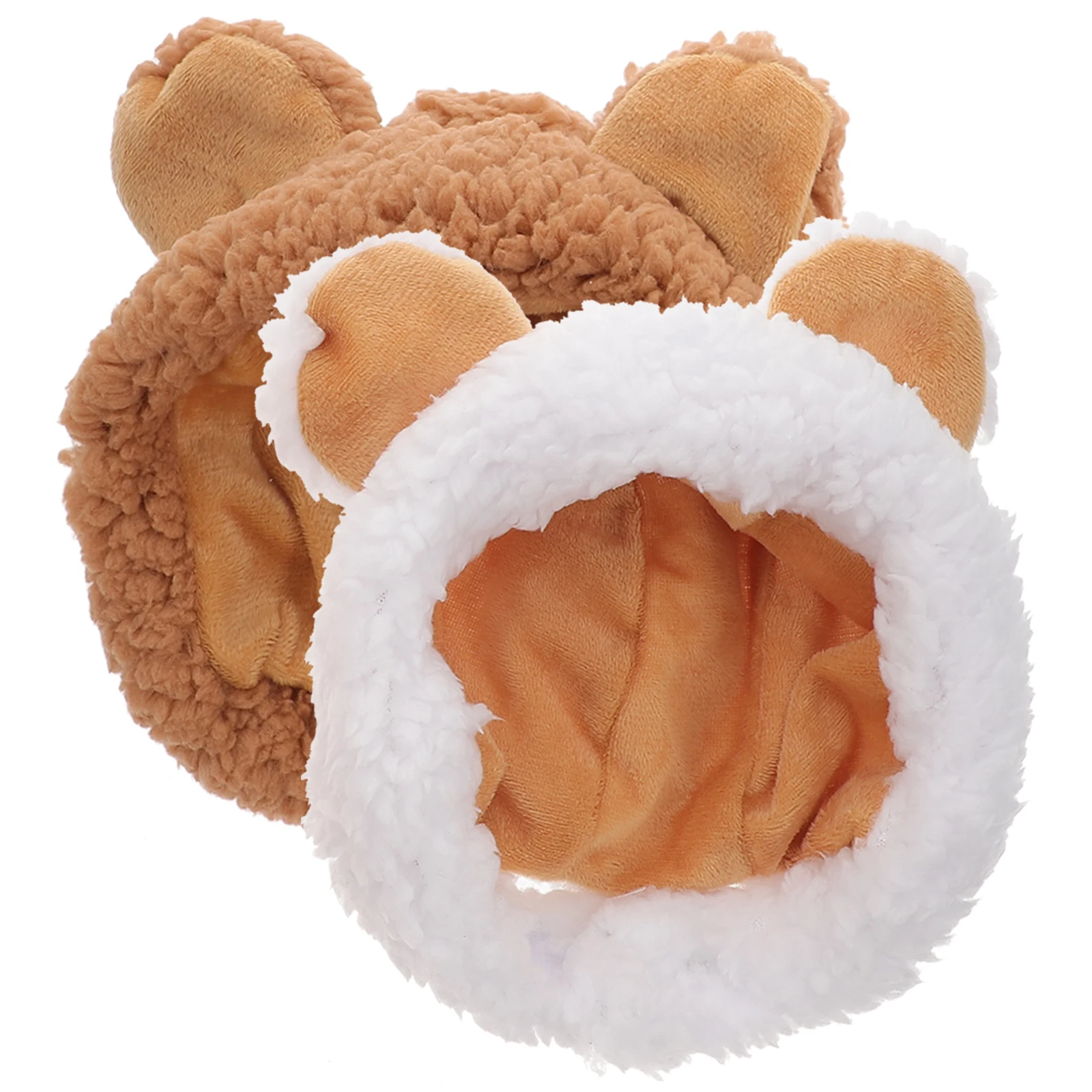 

2Pcs Cozy Cat Hat Warming Pet Head Cover Soft Plush Puppy Headdress for Winter
