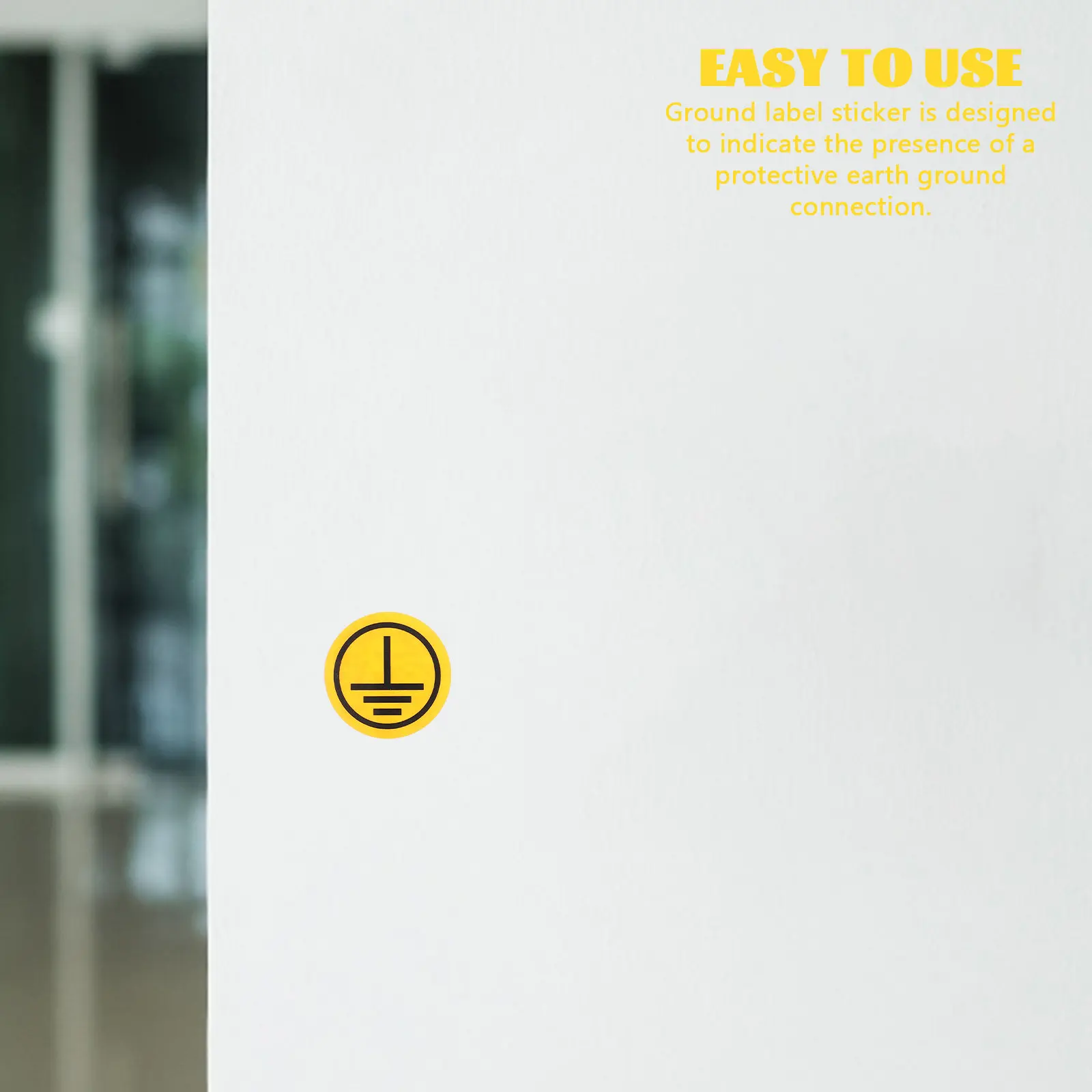 1Sheet Grounding Warning Sticker Electrical Panel Label Protective Earth Sign Clear Print Strong Adhesion Quick Application