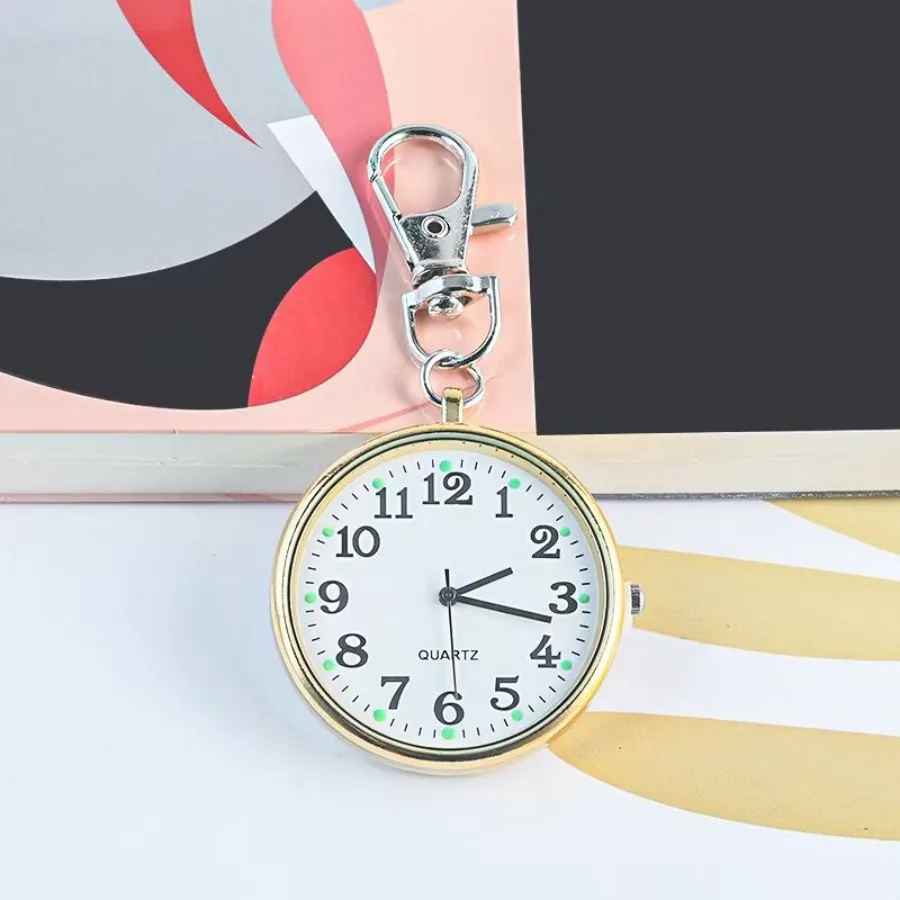 4/5 pcs Electronic Pocket Watch LED Keychain Nurse Pocket Watch Digital Watch for Student Backpacks Keys Pendant Timepiece