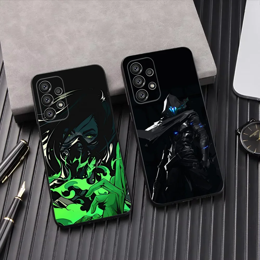 

V-Valorant-S Character Phone Case For Samsung Galaxy A13,A21s,A22,A31,A32,A52,A53,A71,A80,A91 Soft Black Shell