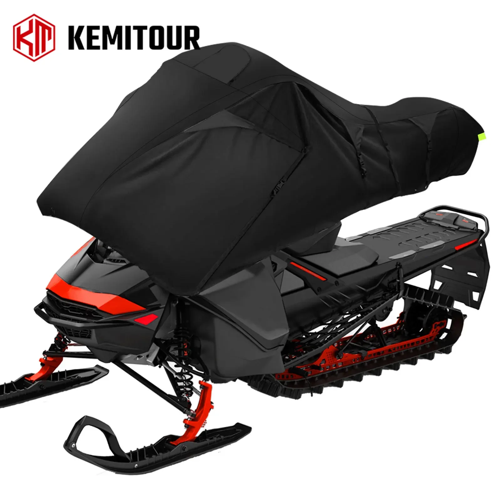 KEMITOUR Snowmobile Cover 600D TPU Waterproof Protective Cover 119 127 Inch Compatible with Polaris Ski Doo Arctic Cat Yamaha