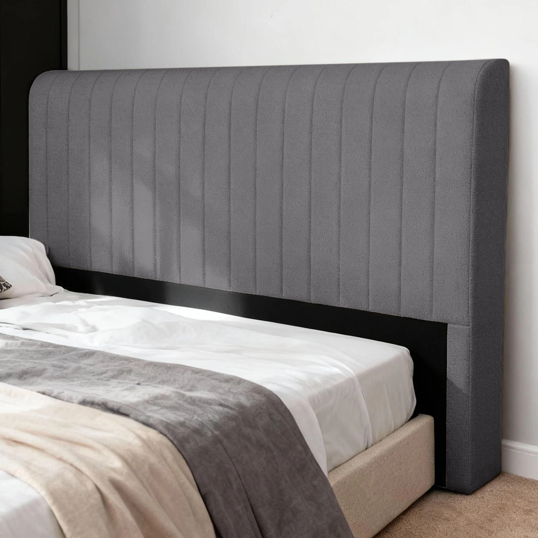 te-Compression Minimalist Upholstered Soft Bed Roll-up Headboard No Wood Frame Vacuum-Packed for Bed&