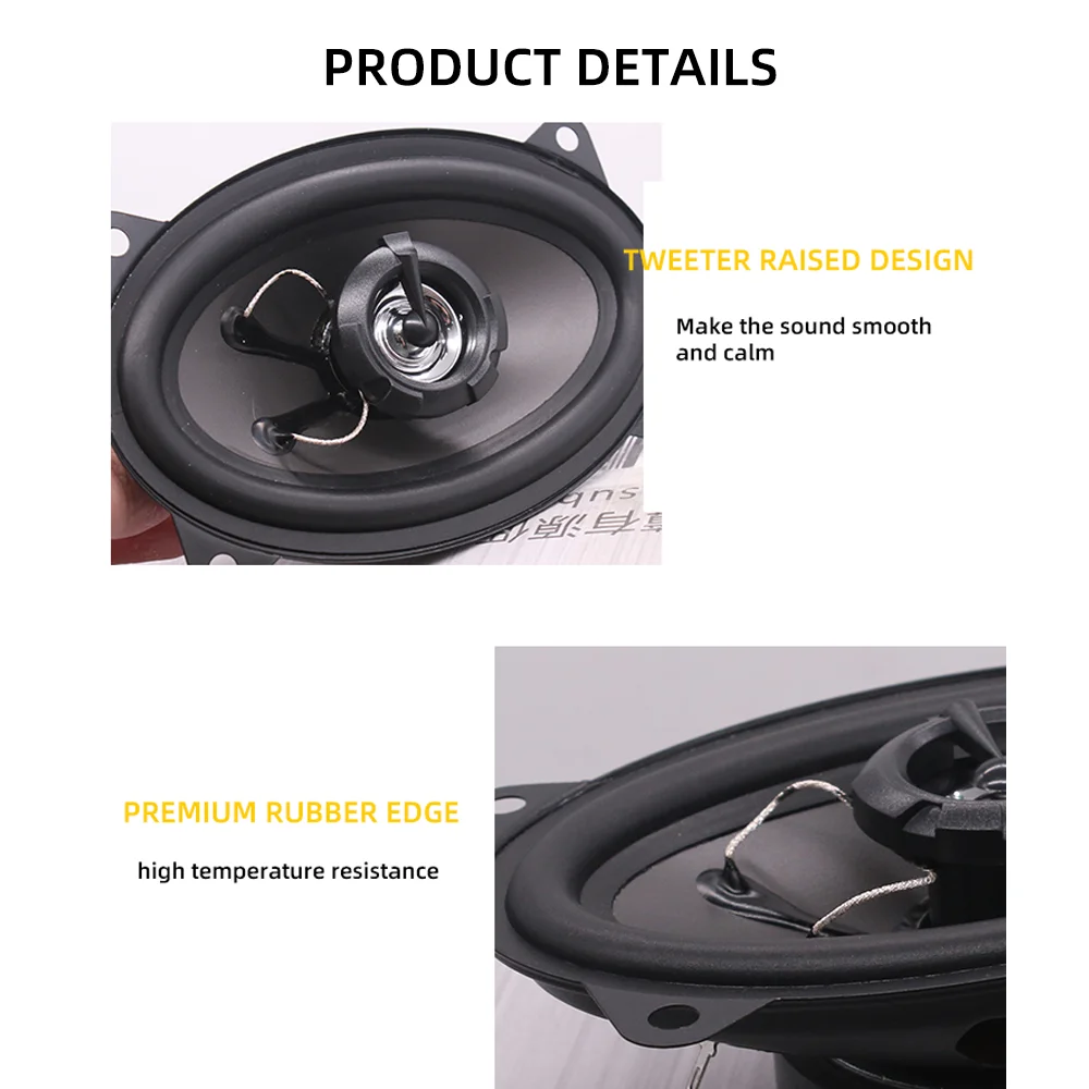 Universal  4*6 Inch Car Bass Speakers RMS 30W High Power Car Audio Stereo 2 Way Full Range Audio Non-Destructive Installation