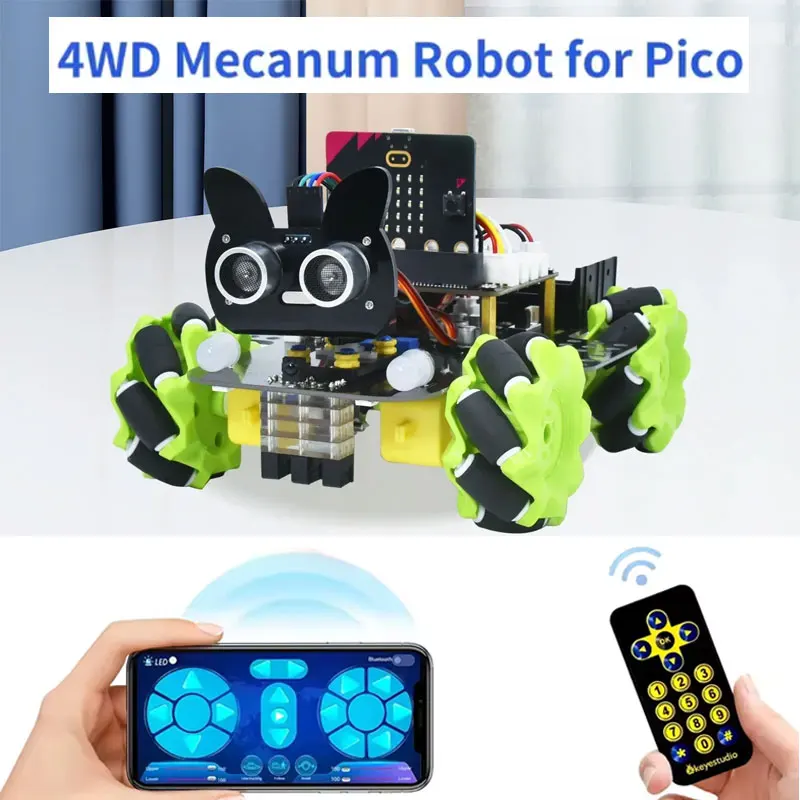 

Keyestudio 4WD Mecanum робот-автомобиль комплект для Microbit V2 STEM DIY кодирование Python пульт дистанционного управления умная развивающая игрушка хобби