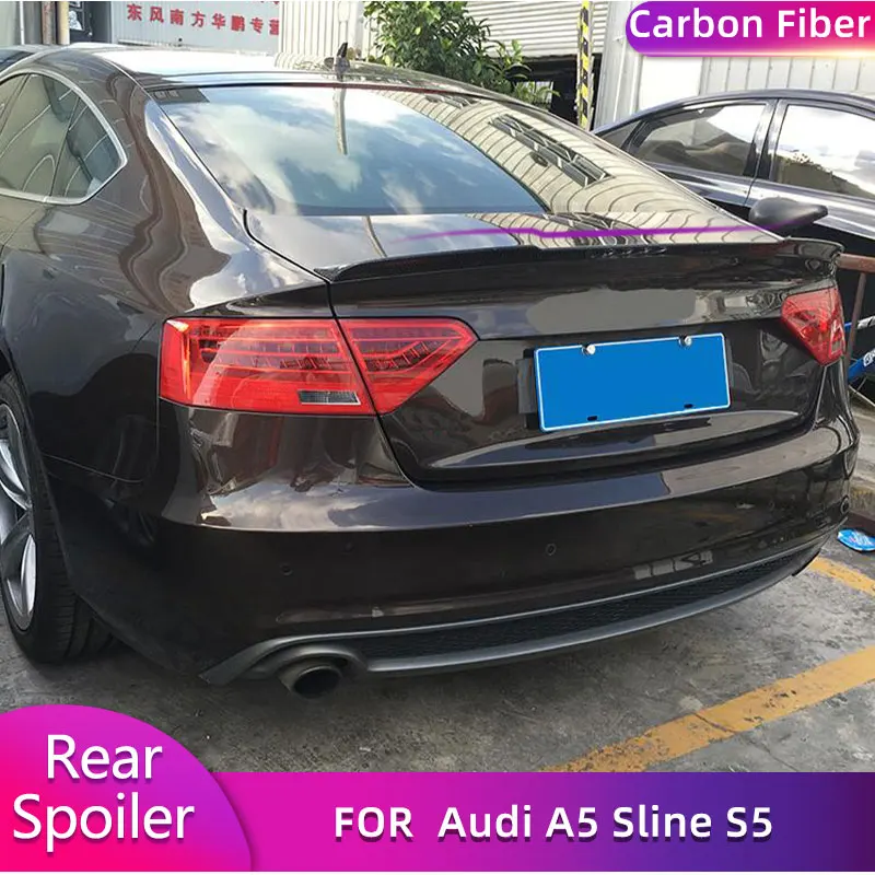 Carbon Fiber Rear Trunk Spoiler Wings For Audi A5 / A5 Sline / S5 8T 4-Door 2012-2016 Car Racing Rear Spoiler Boot Lid Wing Lip