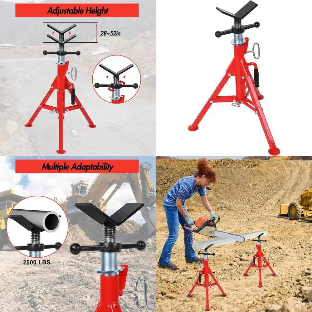 

Регулируемая по высоте подставка для труб (28-52 дюйма), грузоподъемность 2500 фунтов, подходит для труб диаметром от 1/2 до 12 дюймов, для сварки и нарезания резьбы
