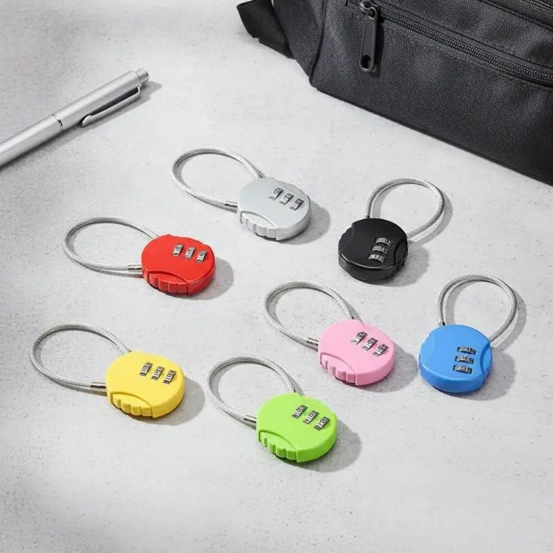3 Digit Cable Combination Padlock Flexible Wire Password Lock Anti Theft Lock