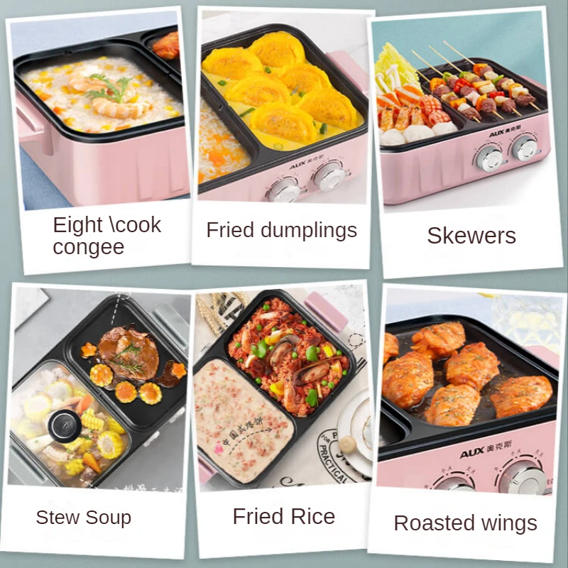 Household Multi-functional Barbecue, Frying, Boiling and Baking, One Pot, Student Dormitory, Cooking Pot, Electric Hot Pot