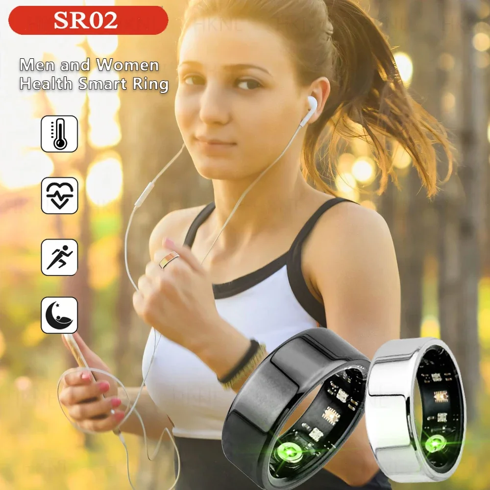 Smart Ring Activity Fitness Tracker Heart Rate Sleep Monitor Blood Oxygen Blood Pressure Finger Ring for IOS Android Women Gifts